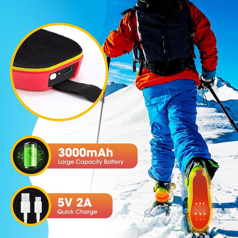 Smart Heated Insoles Rechargeable 1pair Foot Warmer 3 Heat Settings Mobile app to Control Temperature, Full-Foot Heating & Cut-to-Fit Design for All Shoes - Image 3